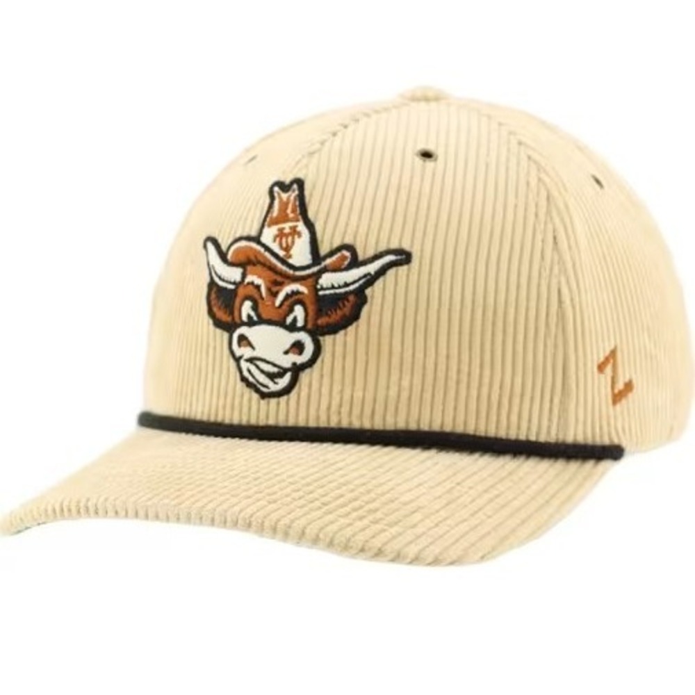 Zephyr University of Texas Theory Vault Rope Hat Mens OS Tan Corduroy Snapback